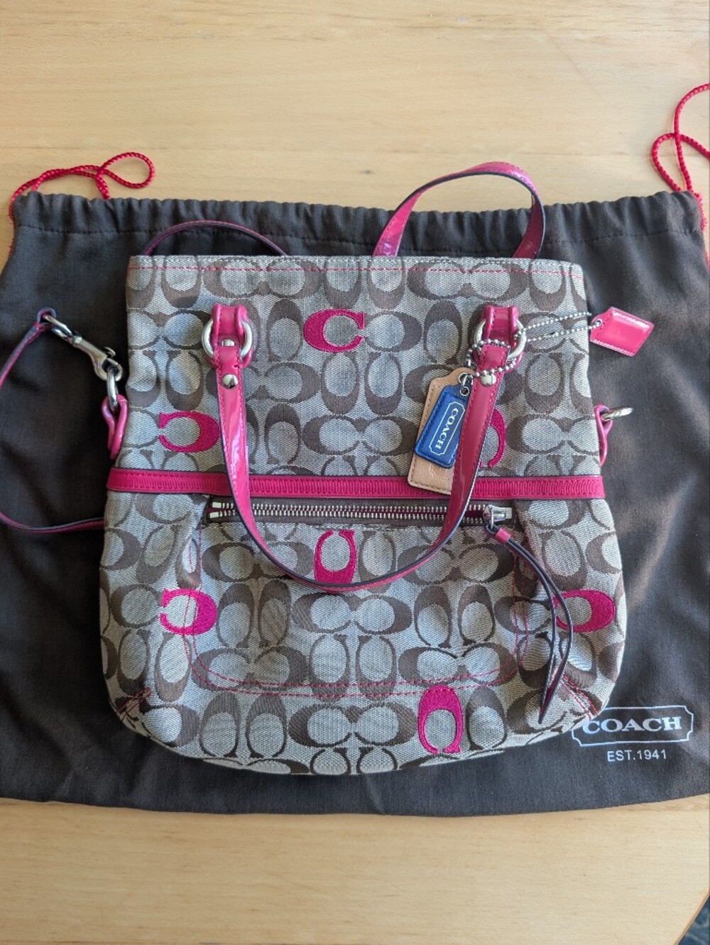 Coach Poppy Crossbody with Pink Accents